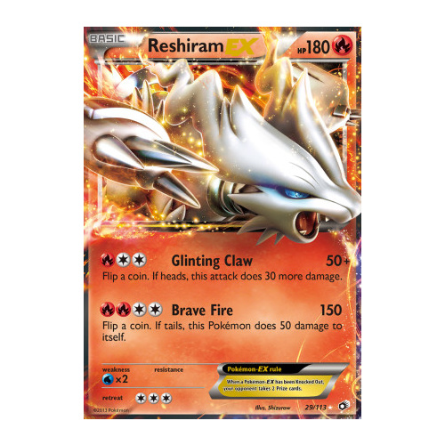 Reshiram EX 29/113 BW Legendary Treasures Holo Ultra Rare Pokemon Card NEAR MINT TCG