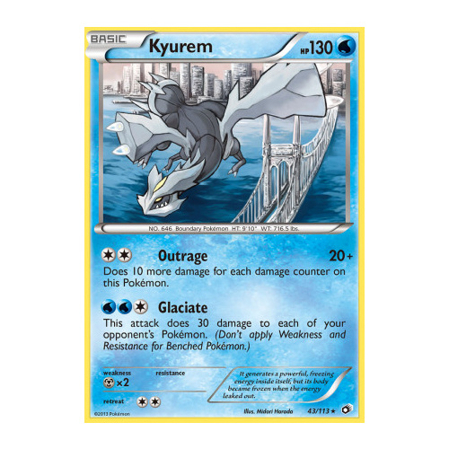Kyurem 43/113 BW Legendary Treasures Holo Rare Pokemon Card NEAR MINT TCG