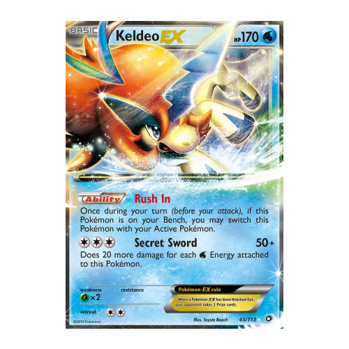 Keldeo EX 45/113 BW Legendary Treasures Holo Ultra Rare Pokemon Card NEAR MINT TCG
