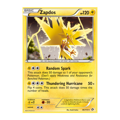 Zapdos 46/113 BW Legendary Treasures Holo Rare Pokemon Card NEAR MINT TCG