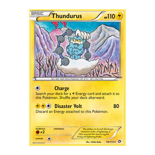Thundurus 50/113 BW Legendary Treasures Holo Rare Pokemon Card NEAR MINT TCG