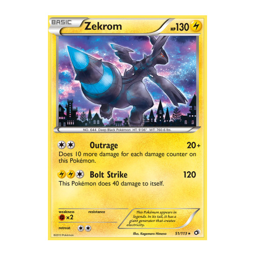Zekrom 51/113 BW Legendary Treasures Holo Rare Pokemon Card NEAR MINT TCG