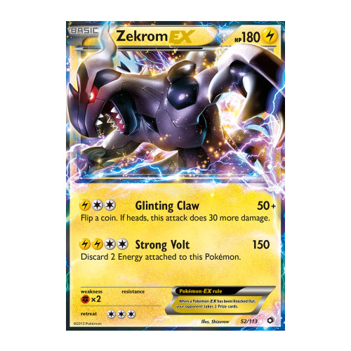 Zekrom EX 52/113 BW Legendary Treasures Holo Ultra Rare Pokemon Card NEAR MINT TCG