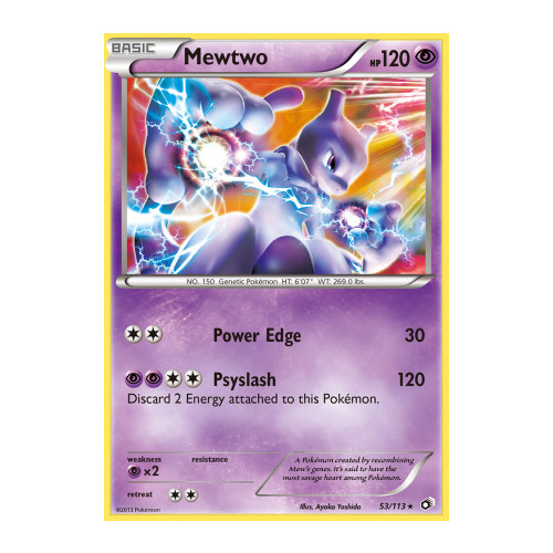 Mewtwo 53/113 BW Legendary Treasures Holo Rare Pokemon Card NEAR MINT TCG