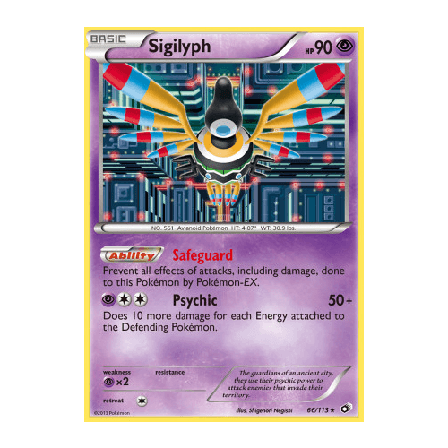 Sigilyph 66/113 BW Legendary Treasures Holo Rare Pokemon Card NEAR MINT TCG