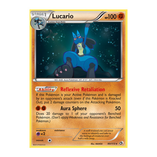 Lucario 80/113 BW Legendary Treasures Holo Rare Pokemon Card NEAR MINT TCG