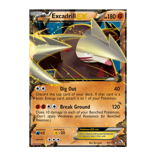 Excadrill EX 82/113 BW Legendary Treasures Holo Ultra Rare Pokemon Card NEAR MINT TCG