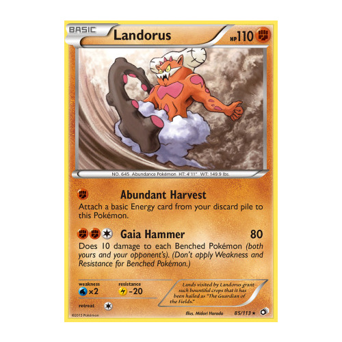 Landorus 85/113 BW Legendary Treasures Holo Rare Pokemon Card NEAR MINT TCG