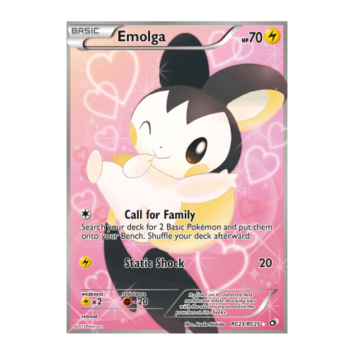 Emolga RC23/RC25 BW Legendary Treasures Radiant Collection Holo Ultra Rare Pokemon Card NEAR MINT TCG