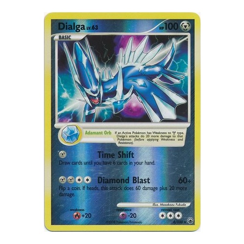 Dialga 4/100 DP Majestic Dawn Reverse Holo Rare Pokemon Card NEAR MINT TCG