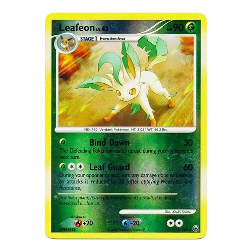 Leafeon 7/100 DP Majestic Dawn Reverse Holo Rare Pokemon Card NEAR MINT TCG