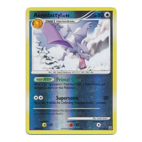 Aerodactyl 15/100  DP Majestic Dawn Reverse Holo Rare Pokemon Card NEAR MINT TCG