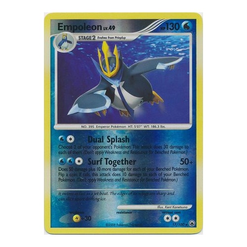 Empoleon 17/100  DP Majestic Dawn Reverse Holo Rare Pokemon Card NEAR MINT TCG