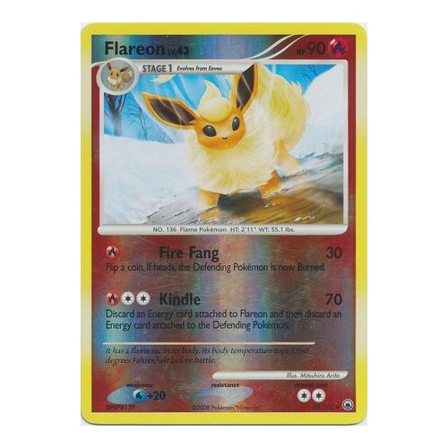 Flareon 19/100  DP Majestic Dawn Reverse Holo Rare Pokemon Card NEAR MINT TCG
