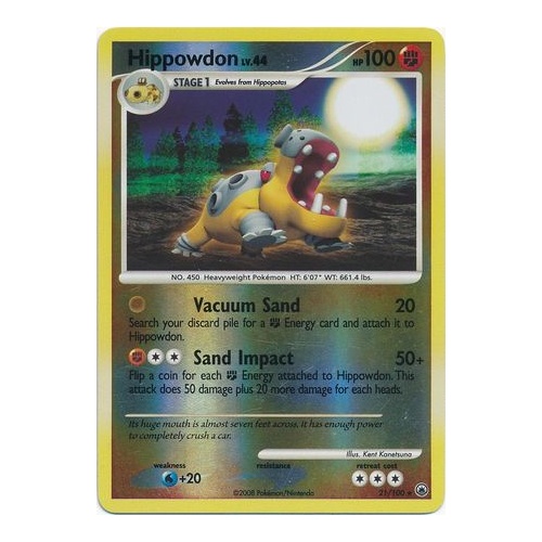 Hippowdon 21/100  DP Majestic Dawn Reverse Holo Rare Pokemon Card NEAR MINT TCG