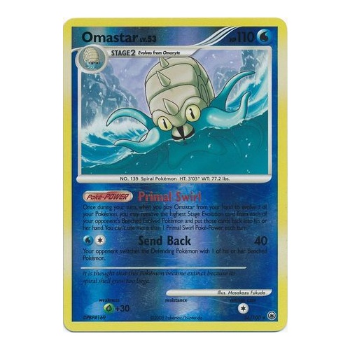 Omastar 26/100  DP Majestic Dawn Reverse Holo Rare Pokemon Card NEAR MINT TCG