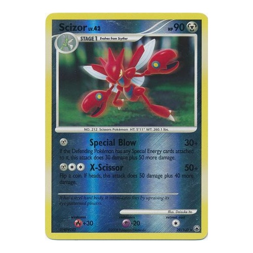 Scizor 29/100  DP Majestic Dawn Reverse Holo Rare Pokemon Card NEAR MINT TCG