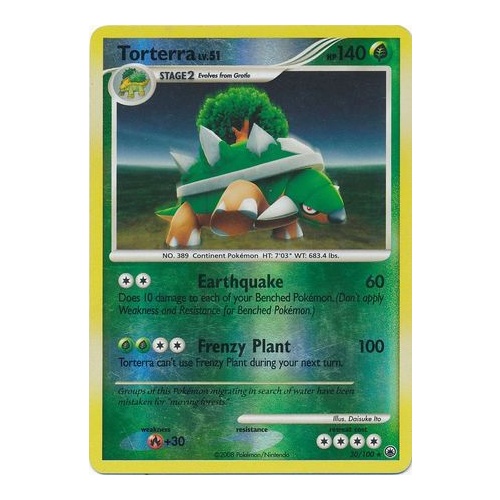 Torterra 30/100  DP Majestic Dawn Reverse Holo Rare Pokemon Card NEAR MINT TCG