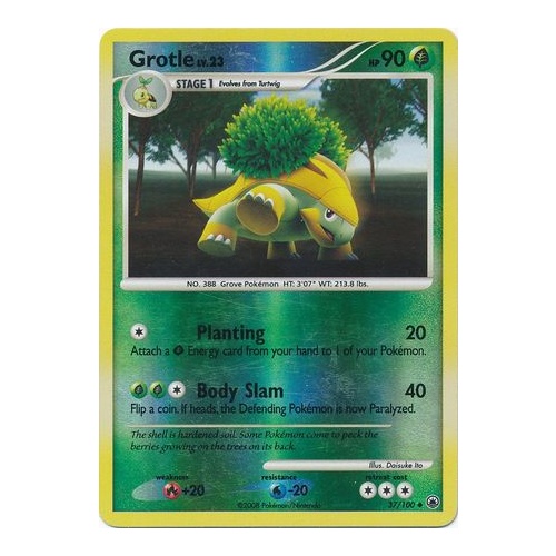 Grotle 37/100 DP Majestic Dawn Reverse Holo Uncommon Pokemon Card NEAR MINT TCG