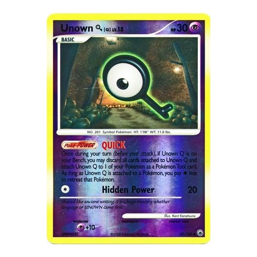 Unown Q 49/100 DP Majestic Dawn Reverse Holo Uncommon Pokemon Card NEAR MINT TCG