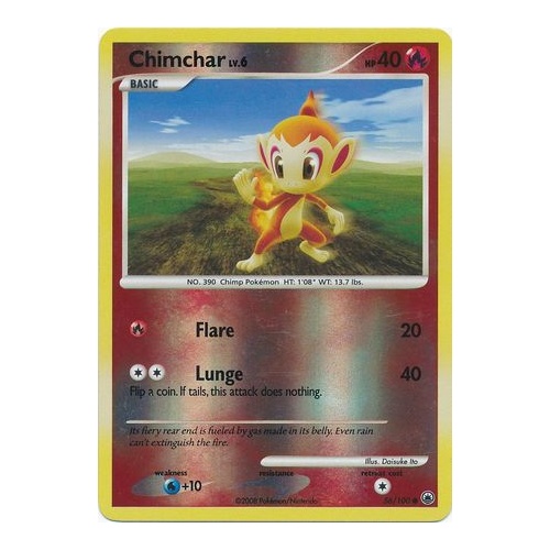 Chimchar 56/100 DP Majestic Dawn Reverse Holo Common Pokemon Card NEAR MINT TCG
