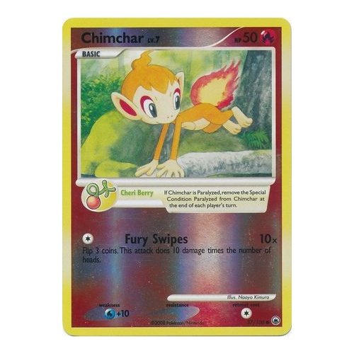 Chimchar 57/100 DP Majestic Dawn Reverse Holo Common Pokemon Card NEAR MINT TCG