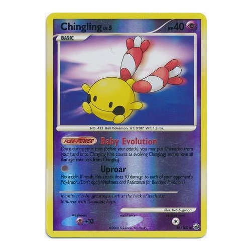 Chingling 58/100 DP Majestic Dawn Reverse Holo Common Pokemon Card NEAR MINT TCG