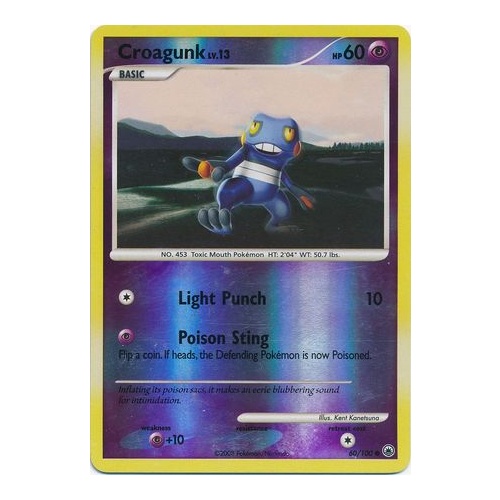 Croagunk 60/100 DP Majestic Dawn Reverse Holo Common Pokemon Card NEAR MINT TCG