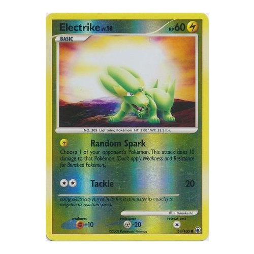 Electrike 64/100 DP Majestic Dawn Reverse Holo Common Pokemon Card NEAR MINT TCG