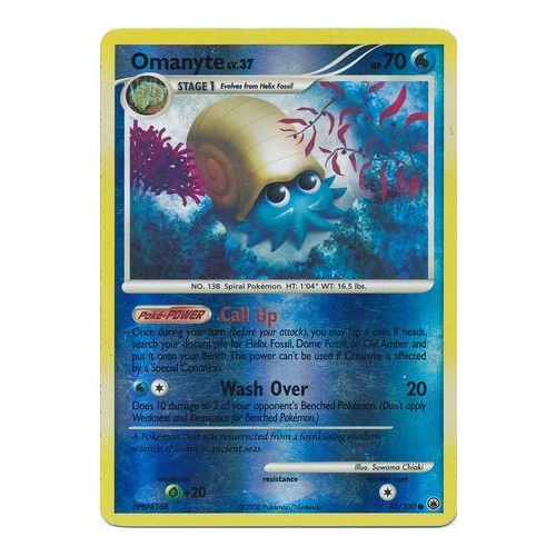 Omanyte 69/100 DP Majestic Dawn Reverse Holo Common Pokemon Card NEAR MINT TCG