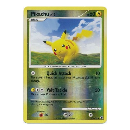 Pikachu 70/100 DP Majestic Dawn Reverse Holo Common Pokemon Card NEAR MINT TCG