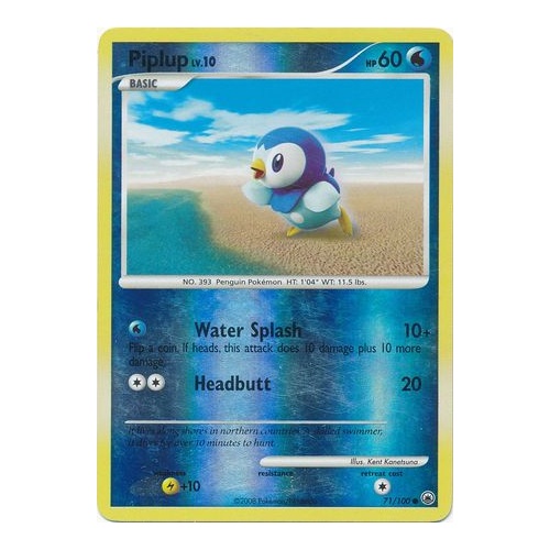 Piplup 71/100 DP Majestic Dawn Reverse Holo Common Pokemon Card NEAR MINT TCG