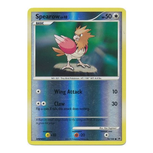 Spearow 74/100 DP Majestic Dawn Reverse Holo Common Pokemon Card NEAR MINT TCG