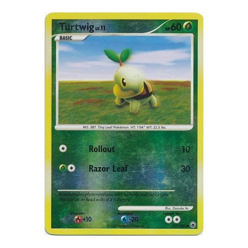 Turtwig 77/100 DP Majestic Dawn Reverse Holo Common Pokemon Card NEAR MINT TCG