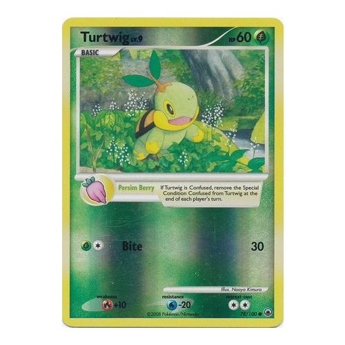 Turtwig 78/100 DP Majestic Dawn Reverse Holo Common Pokemon Card NEAR MINT TCG