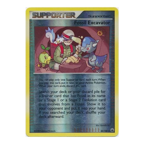 Fossil Escavator 82/100 DP Majestic Dawn Reverse Holo Uncommon Trainer Pokemon Card NEAR MINT TCG