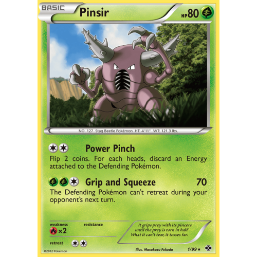 Pinsir 1/99 BW Next Destinies Rare Pokemon Card NEAR MINT TCG