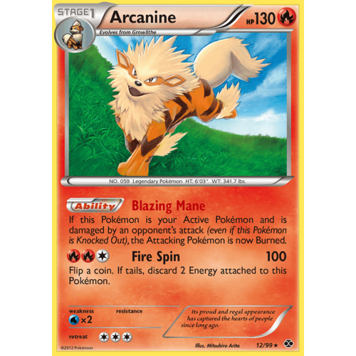 Arcanine 12/99 BW Next Destinies Rare Pokemon Card NEAR MINT TCG