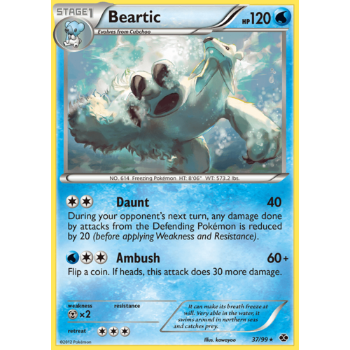 Beartic 37/99 BW Next Destinies Rare Pokemon Card NEAR MINT TCG