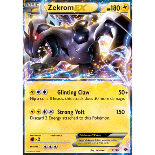 Zekrom EX 51/99 BW Next Destinies Holo Ultra Rare Pokemon Card NEAR MINT TCG