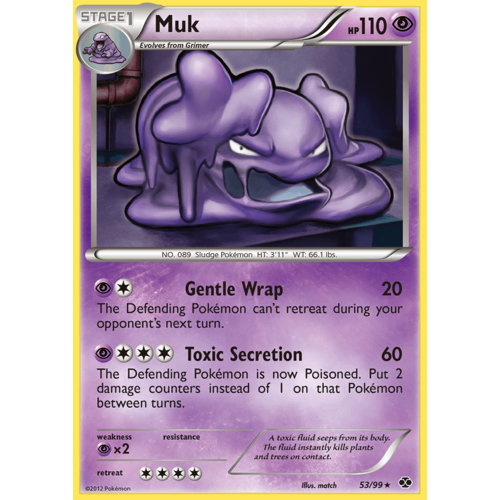 Muk 53/99 BW Next Destinies Rare Pokemon Card NEAR MINT TCG