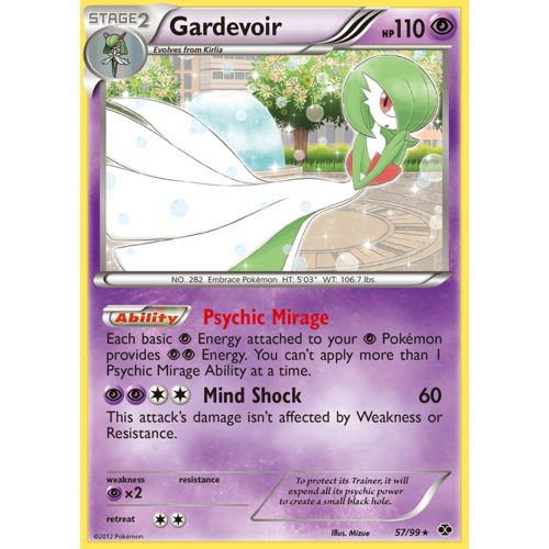 Gardevoir 57/99 BW Next Destinies Holo Rare Pokemon Card NEAR MINT TCG