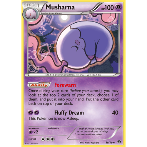 Musharna 59/99 BW Next Destinies Rare Pokemon Card NEAR MINT TCG