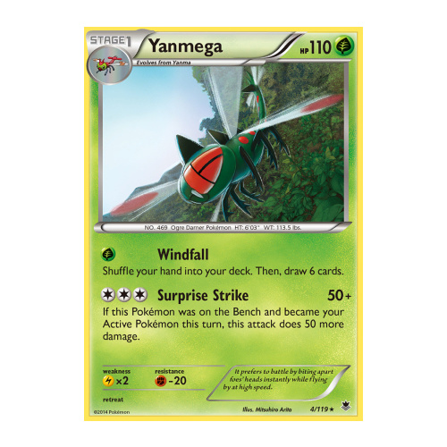 Yanmega 4/119 XY Phantom Forces Rare Pokemon Card NEAR MINT TCG