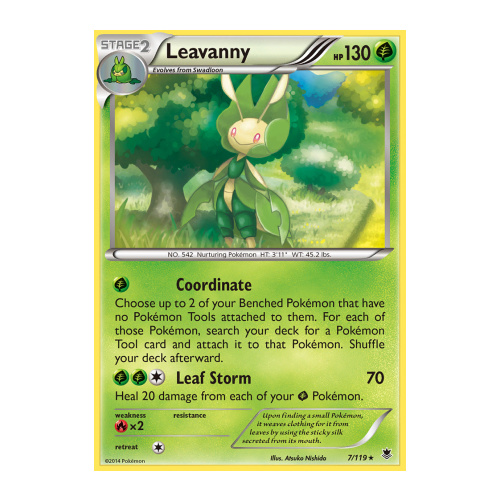 Leavanny 7/119 XY Phantom Forces Rare Pokemon Card NEAR MINT TCG