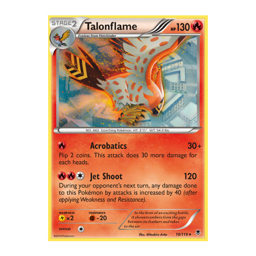 Talonflame 10/119 XY Phantom Forces Holo Rare Pokemon Card NEAR MINT TCG