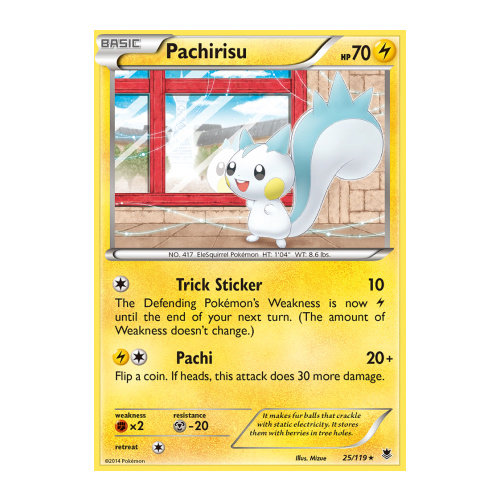 Pachirisu 25/119 XY Phantom Forces Rare Pokemon Card NEAR MINT TCG