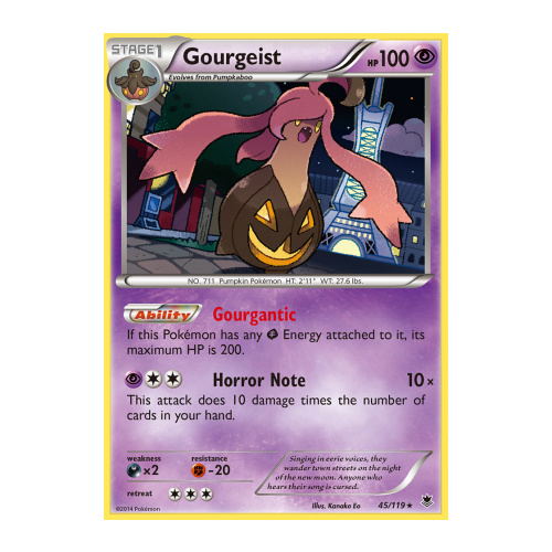Gourgeist 45 119 Xy Phantom Forces Holo Rare Pokemon Card Near
