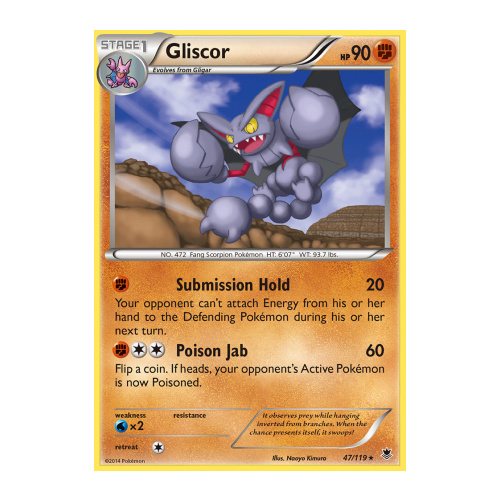 Gliscor 47/119 XY Phantom Forces Rare Pokemon Card NEAR MINT TCG