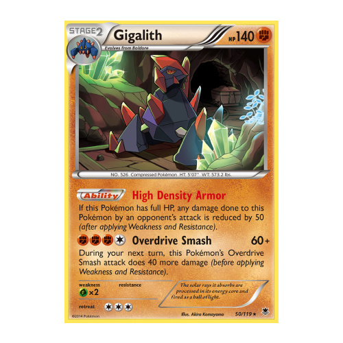 Gigalith 50/119 XY Phantom Forces Holo Rare Pokemon Card NEAR MINT TCG